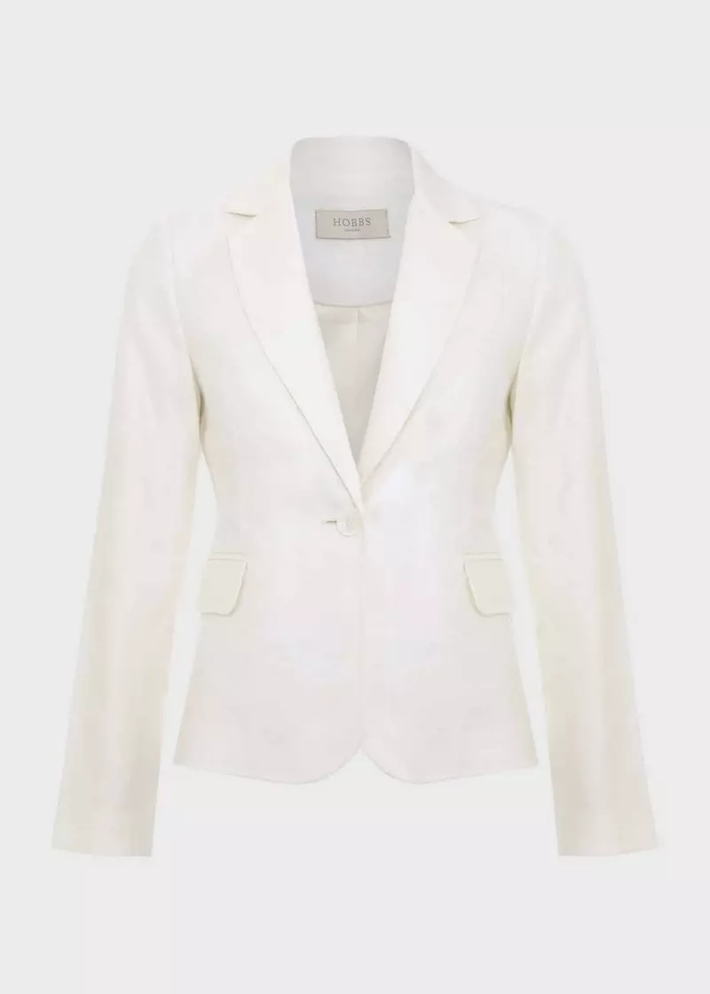 Petite Blake Linen Jacket, Ivory, hi-res