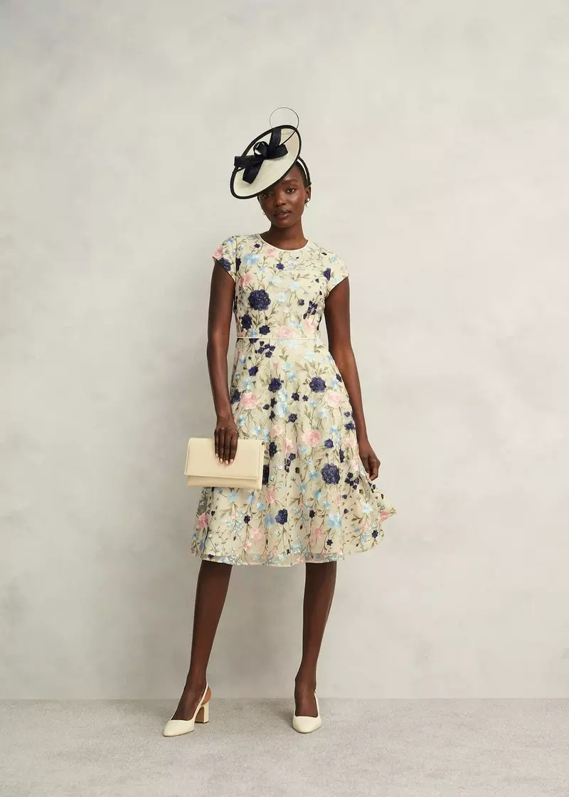 Renata Leather Clutch, Buttercream, hi-res