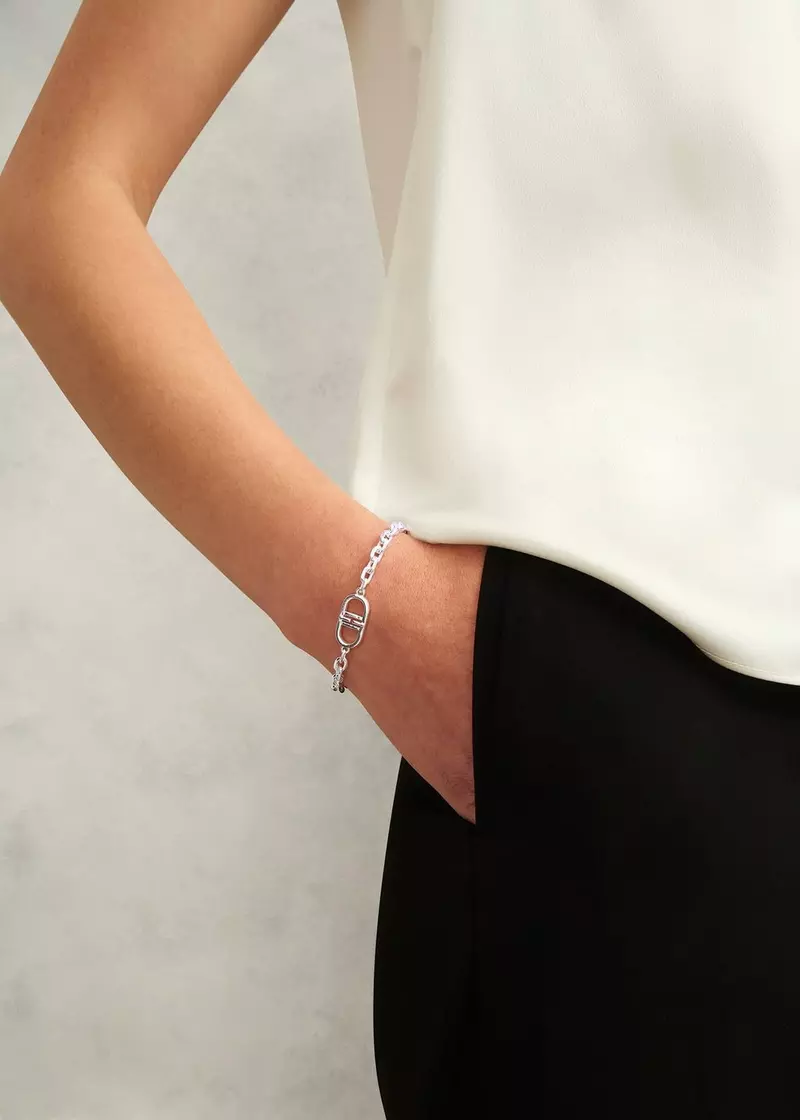 Bette Chain Silver Plated Bracelet, Silver, hi-res
