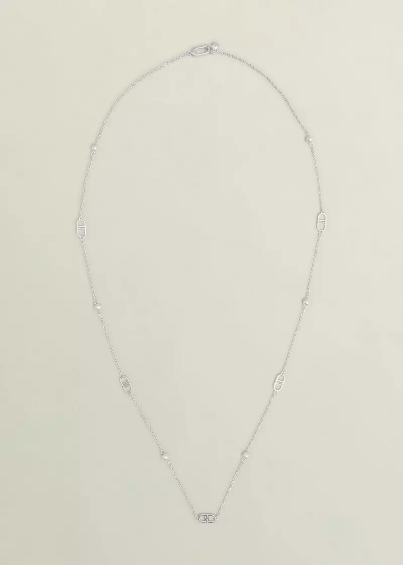 Bette Long Silver Plated Necklace, Silver, hi-res