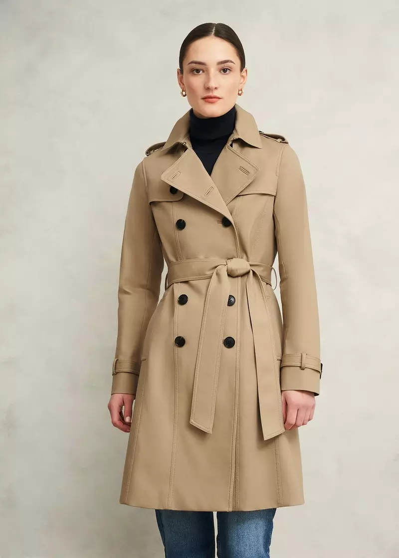 Petite Skylar Shower Resistant Trench Coat, Tan, hi-res