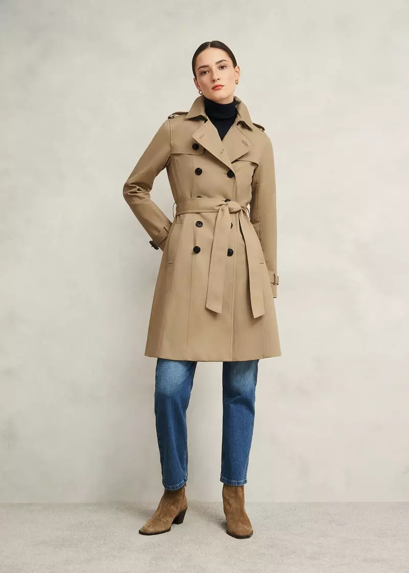 Petite Skylar Shower Resistant Trench Coat, Tan, hi-res