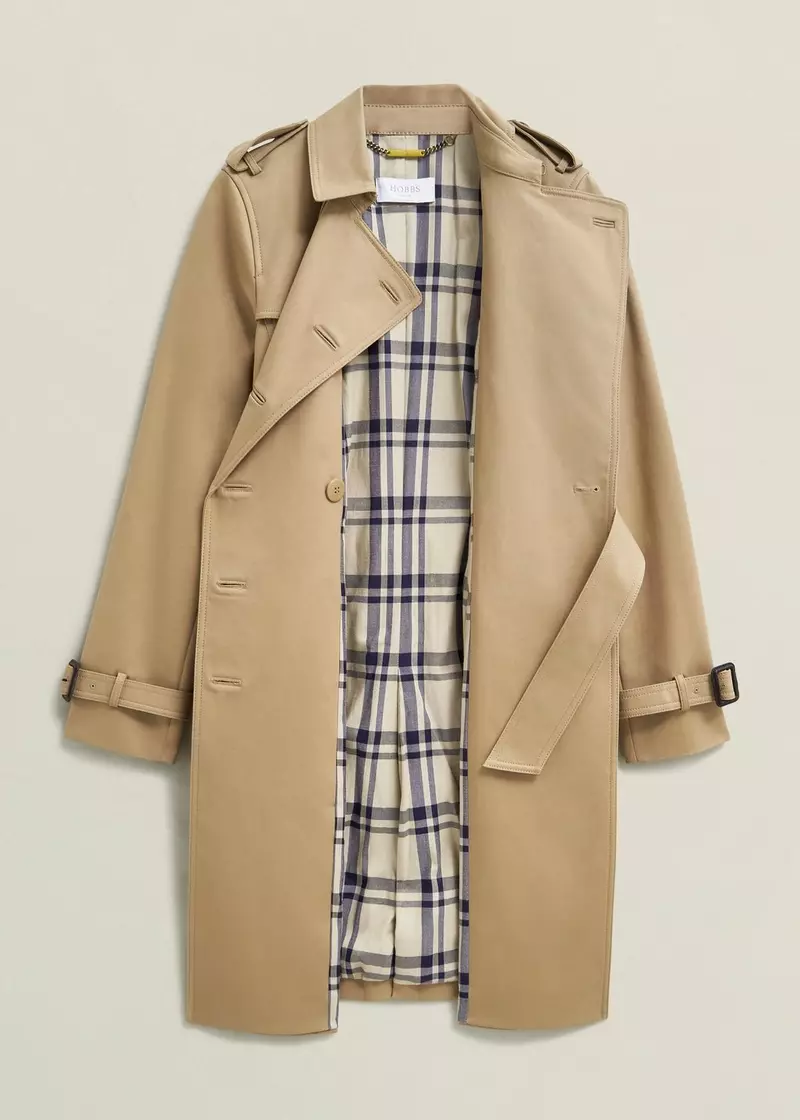 Petite Skylar Shower Resistant Trench Coat, Tan, hi-res
