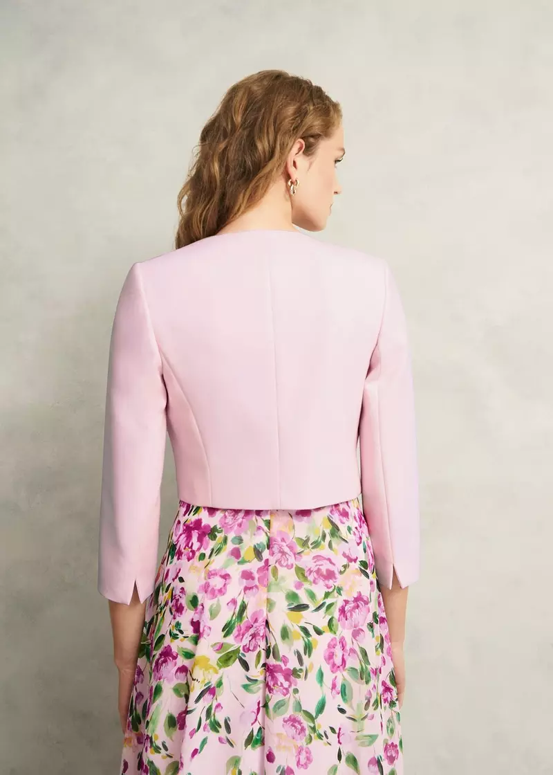 Elize Crepe Jacket, Pale Pink, hi-res