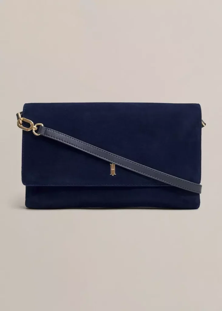 Ashley Suede Clutch, Midnight Navy, hi-res