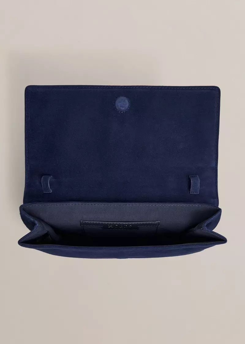 Ashley Suede Clutch, Midnight Navy, hi-res