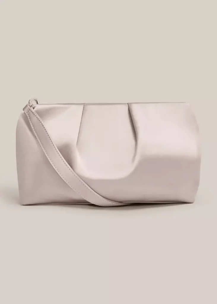 Clifton Satin Clutch, Champagne, hi-res