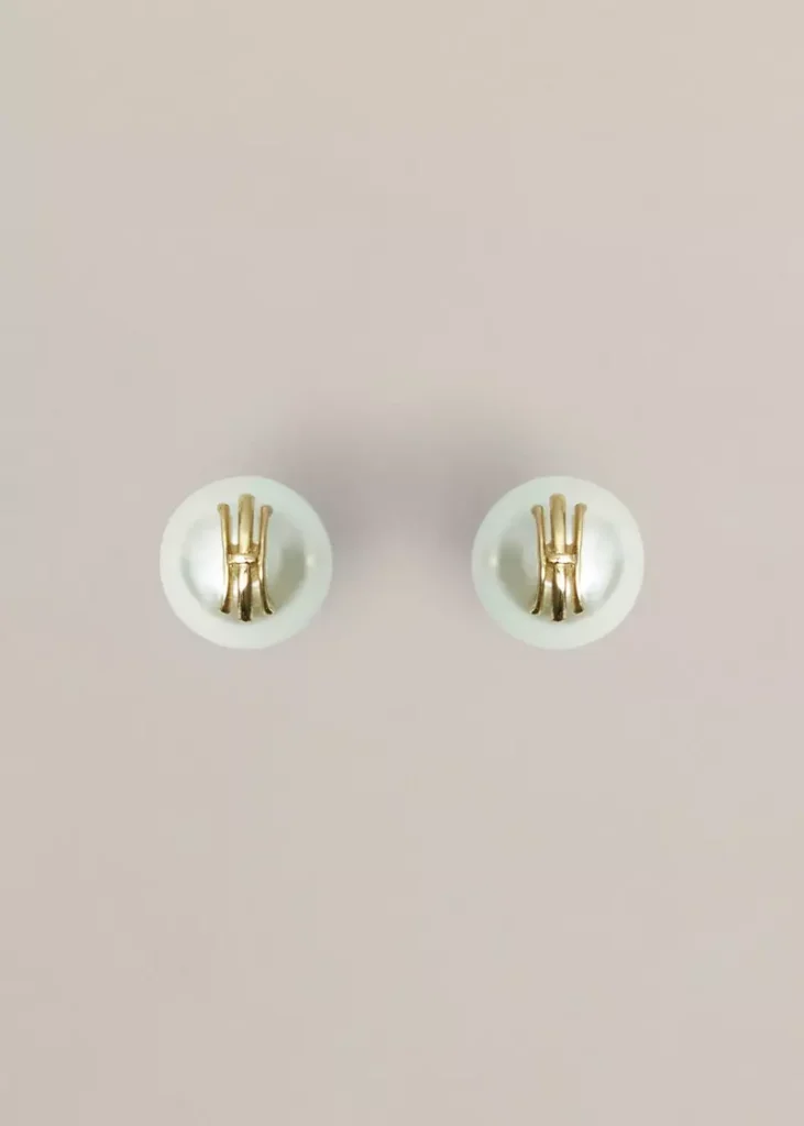 Bette Stud Earrings, Ivory Gold, hi-res