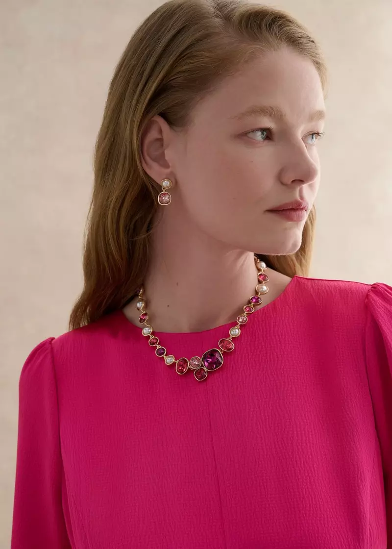 Gina Necklace, Gold Pink, hi-res