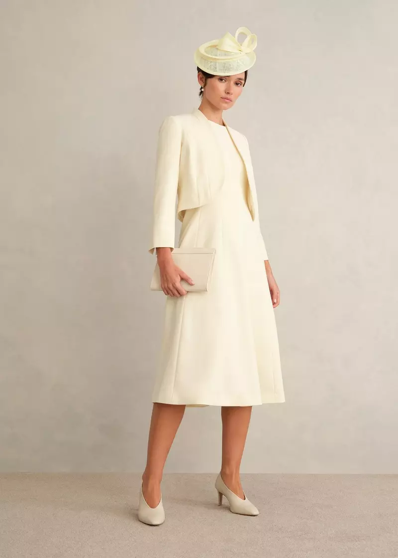 Elaine Fascinator, Pale Yellow, hi-res