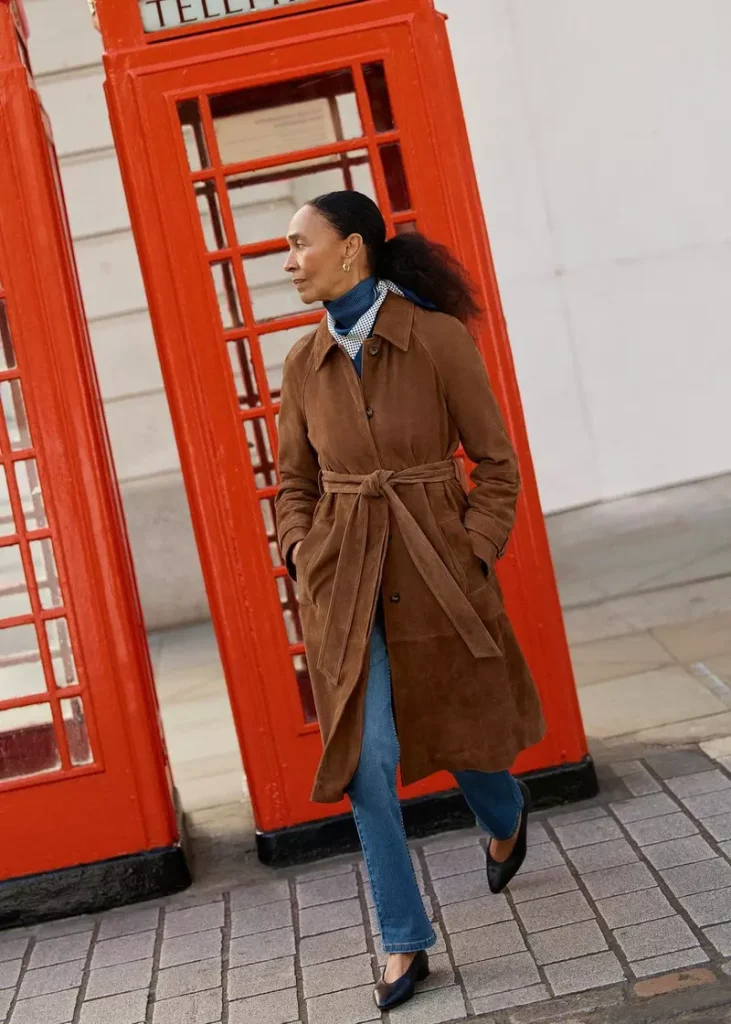 Oakley Suede Trench Coat, Tan, hi-res