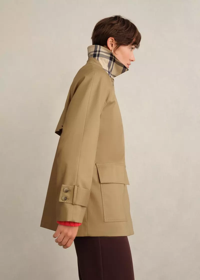 Callie Shower Resistant Car Coat, Fawn Beige, hi-res