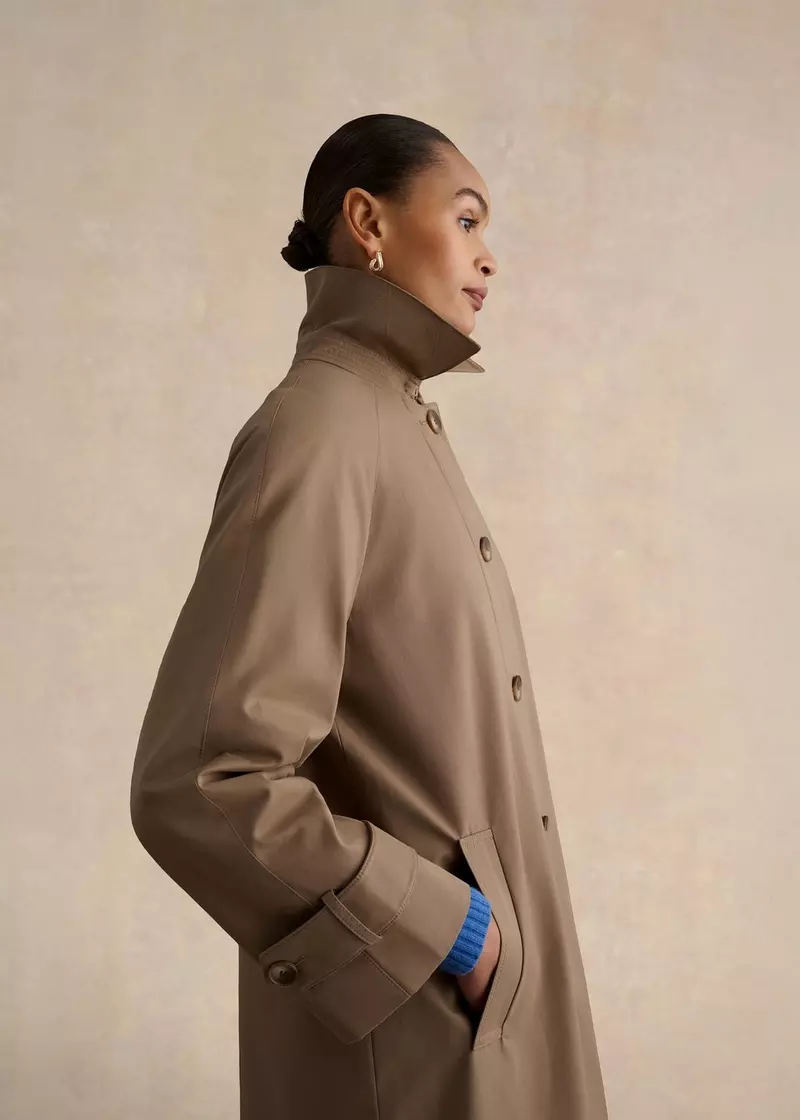 Lucy Shower Resistant Trench Coat, Mink Brown, hi-res