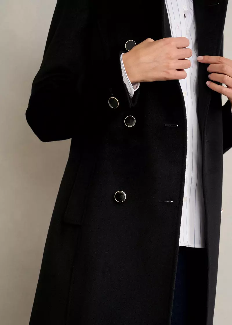 Selina Wool Coat, Black, hi-res