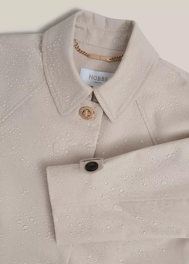 Petite Vivienne Shower Resistant Trench Coat, Buff Grey, hi-res