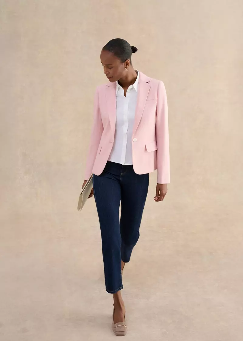 Blake Check Jacket, Pink Ivory, hi-res