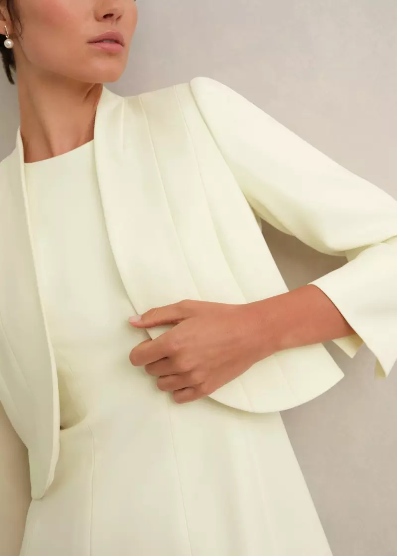Eliana Seam Detail Jacket, Pale Yellow, hi-res
