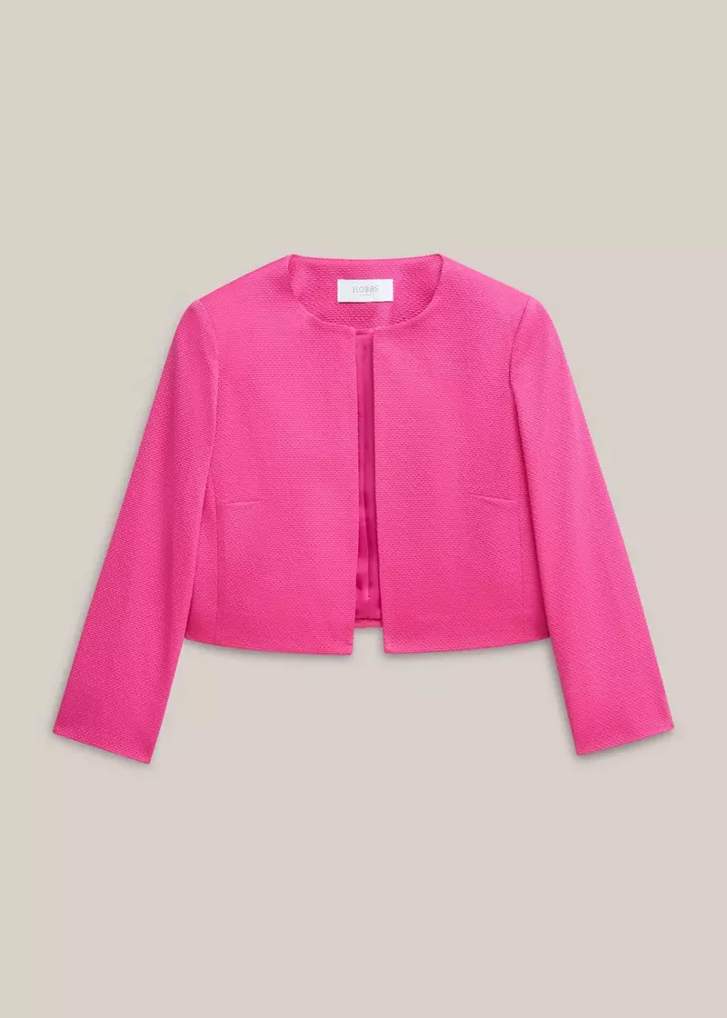 Elize Textured Jacket, Bright Pink, hi-res