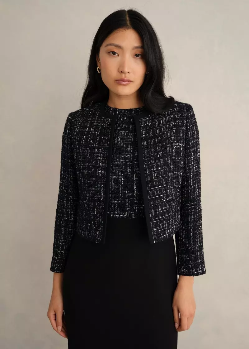 Esme Match Black Jacket, Black White, hi-res