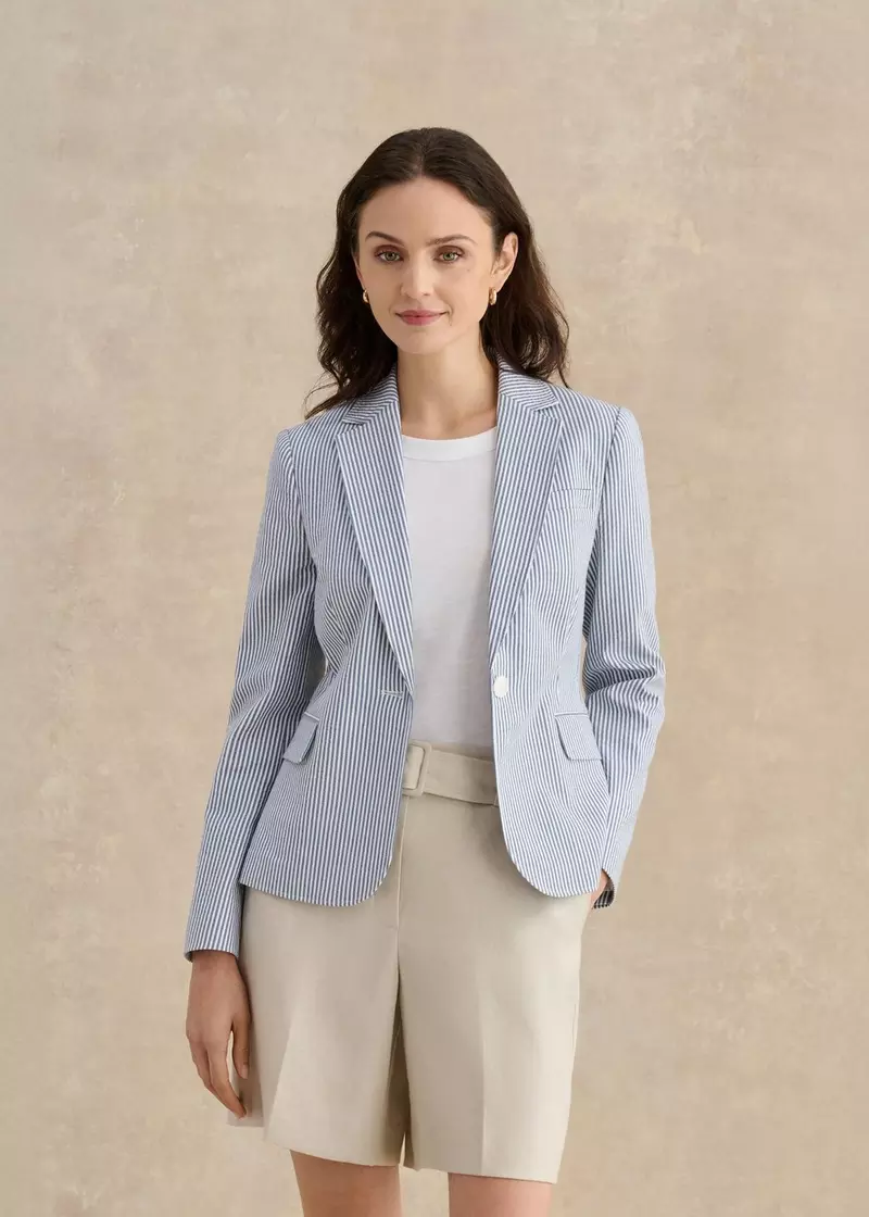 Blake Seersucker Jacket, Blue White, hi-res
