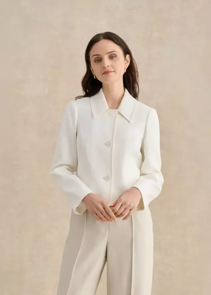 Adeen Linen Jacket, Ivory, hi-res