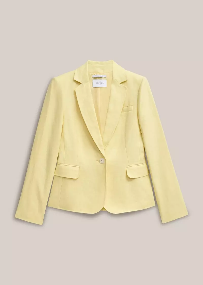 Petite Adalee Linen Jacket, Soft Yellow, hi-res
