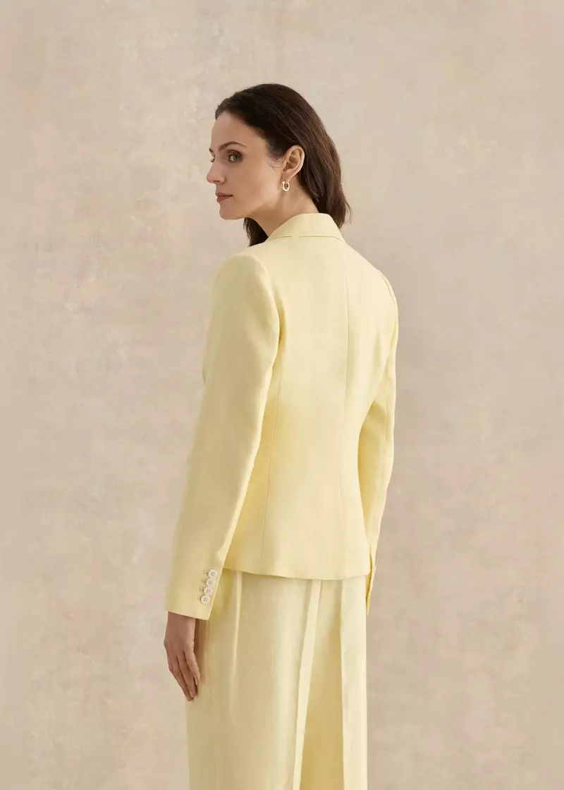 Petite Adalee Linen Jacket, Soft Yellow, hi-res