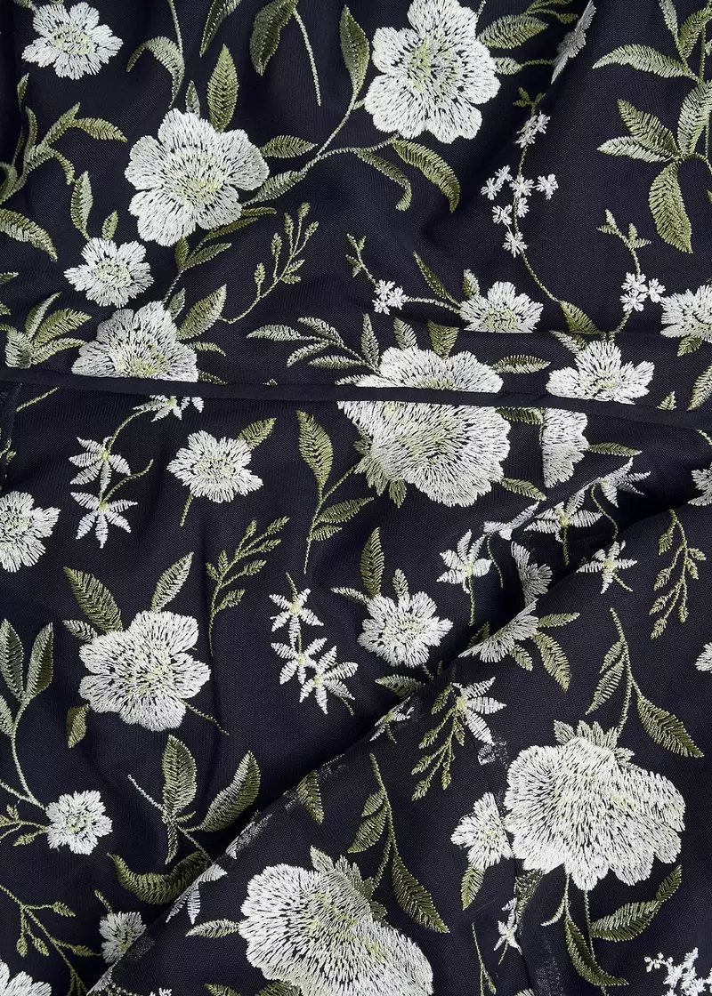 Petite Lois Floral Embroidered Dress, Midnight Yellow, hi-res