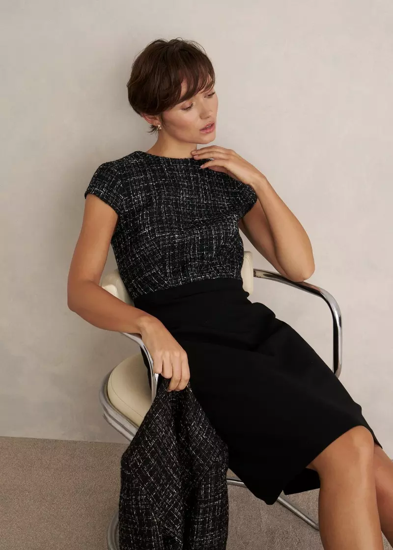 Esme Match Black Dress, Black White, hi-res