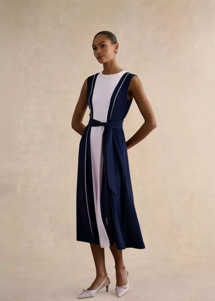 Louise Colourblock Dress, Midnight Pink, hi-res