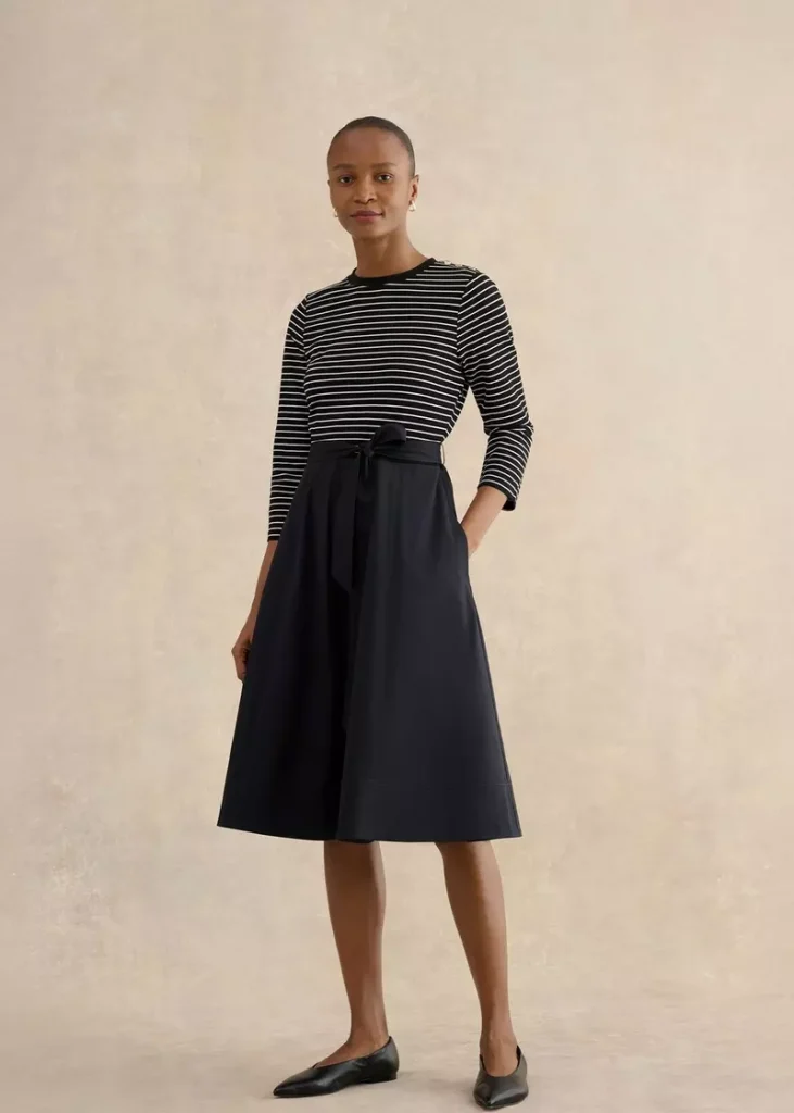 Viviana Dress, Navy Ivory, hi-res