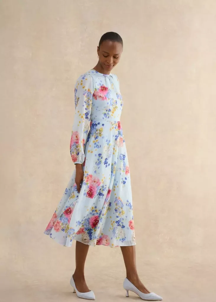 Petite Constance Dress, Pale Blue Multi, hi-res