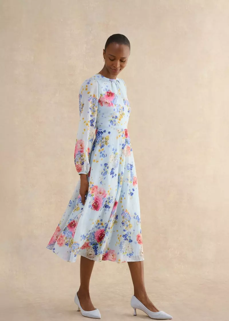 Petite Constance Dress, Pale Blue Multi, hi-res