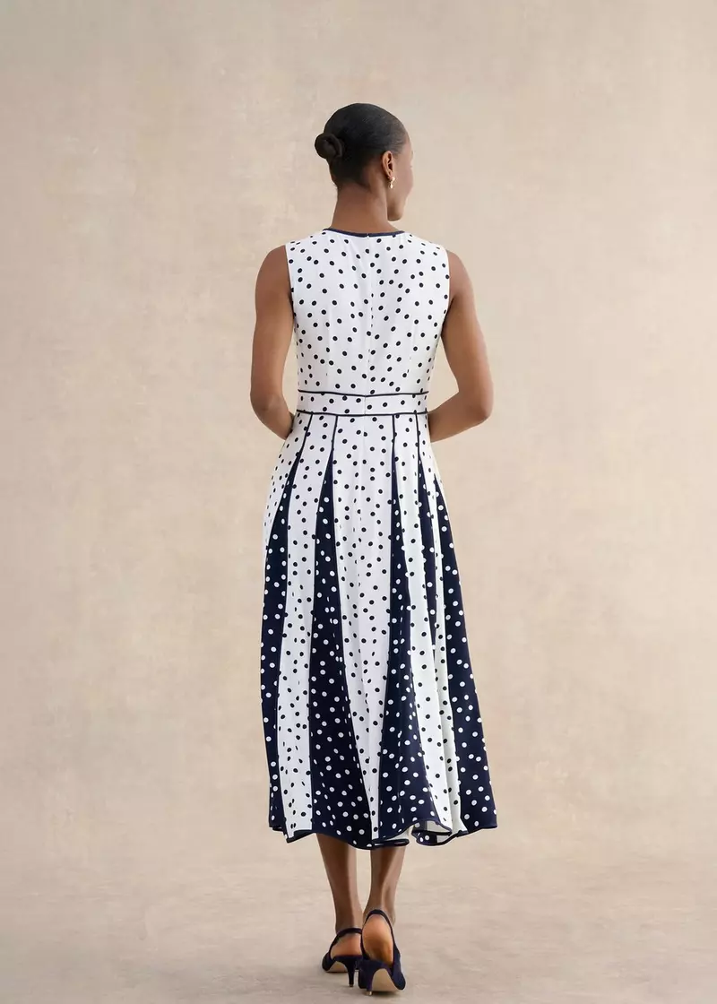 Angelica Spot Dress, Ivory Midnight, hi-res