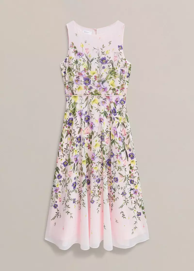 Carly Floral Dress, Pale Pink Multi, hi-res