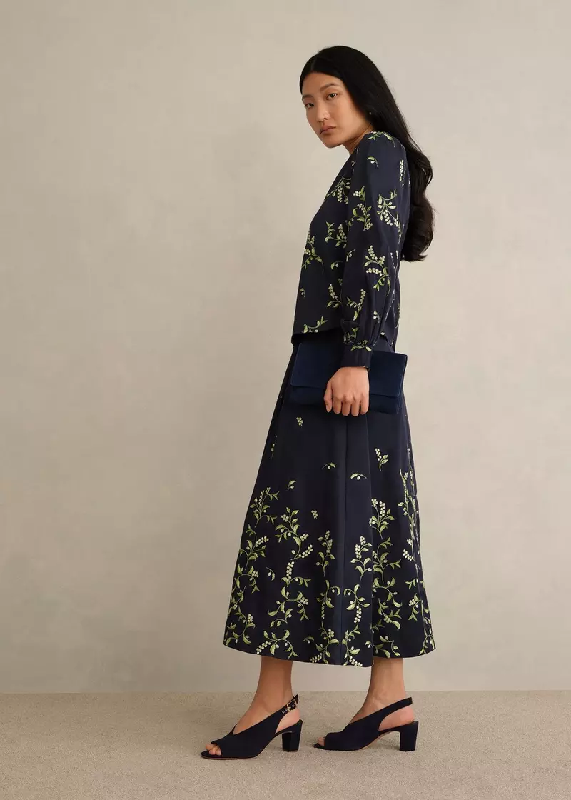 Annie Floral Embroidered Skirt, Midnight Multi, hi-res