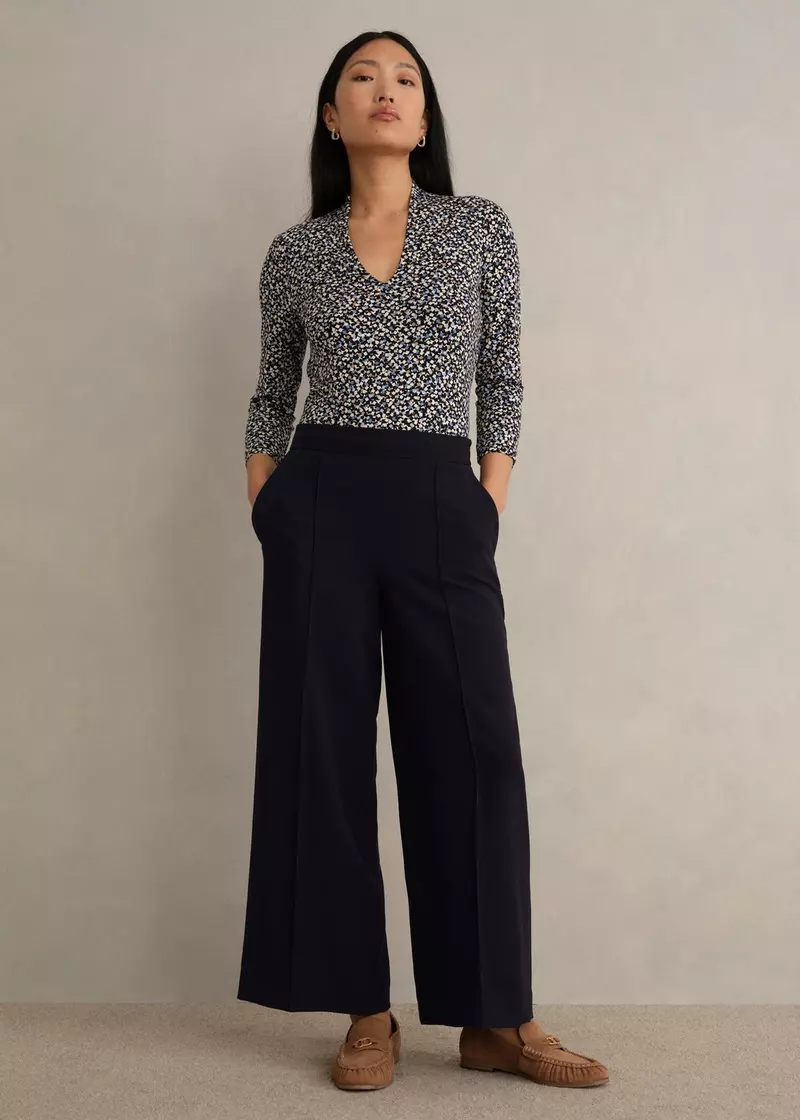 Eva Crop Trousers, Navy, hi-res