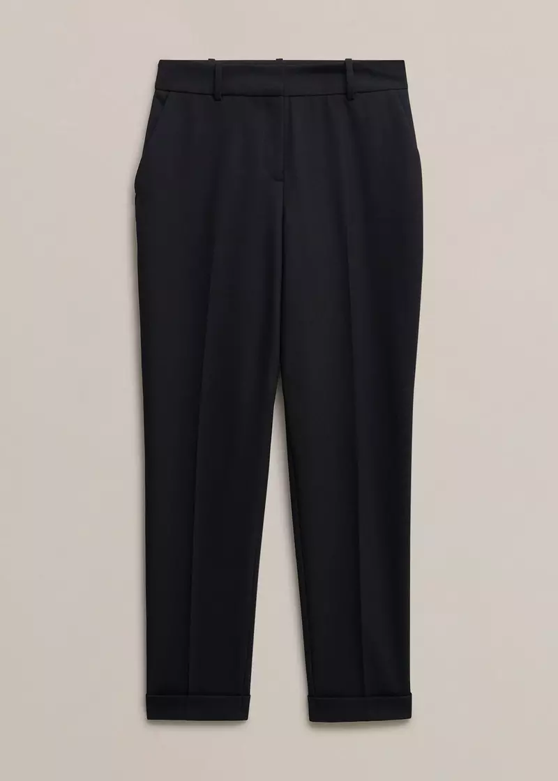 Lisette Wool Blend Trousers, Black, hi-res