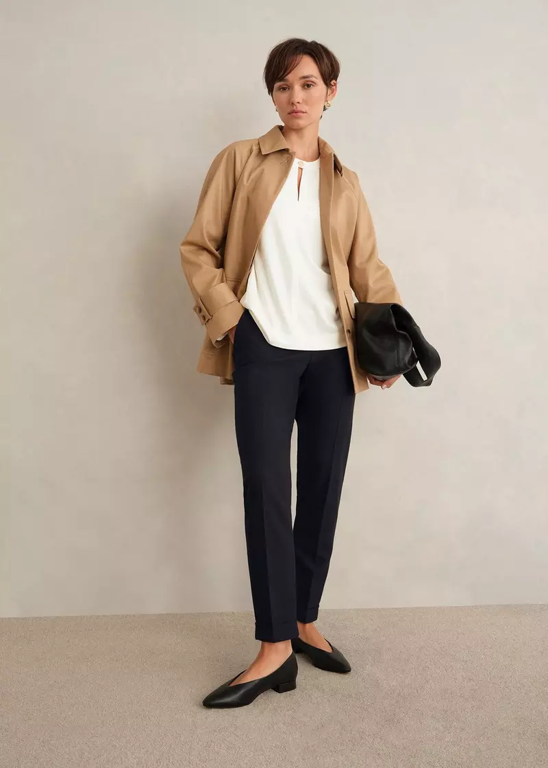 Lisette Wool Blend Trousers, Black, hi-res