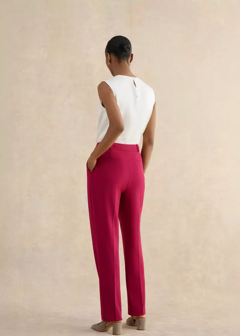 Petite Gemma Straight Leg Trousers, Beetroot Pink, hi-res