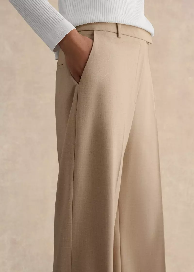 Ashleen Wide Leg Trousers, Neutral, hi-res