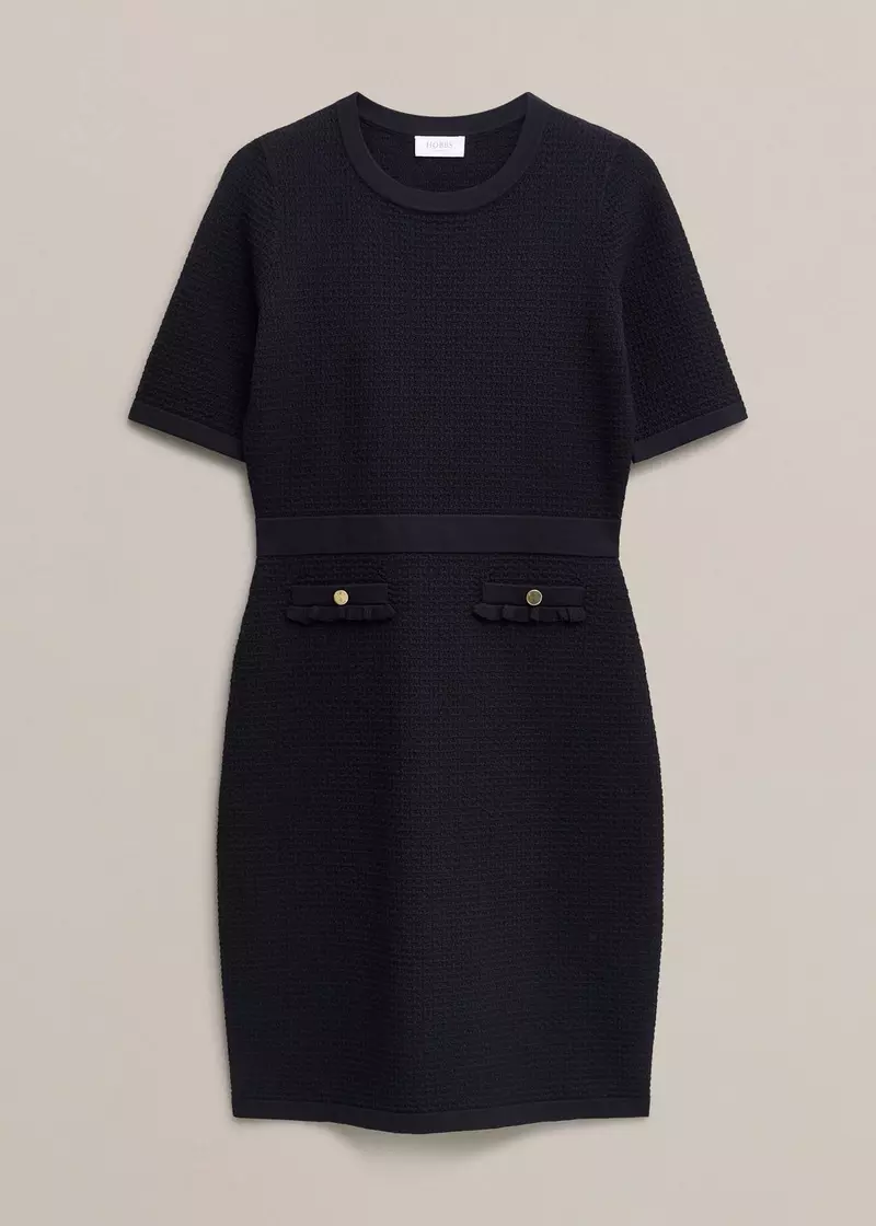 Petra Knitted Dress, Hobbs Navy, hi-res