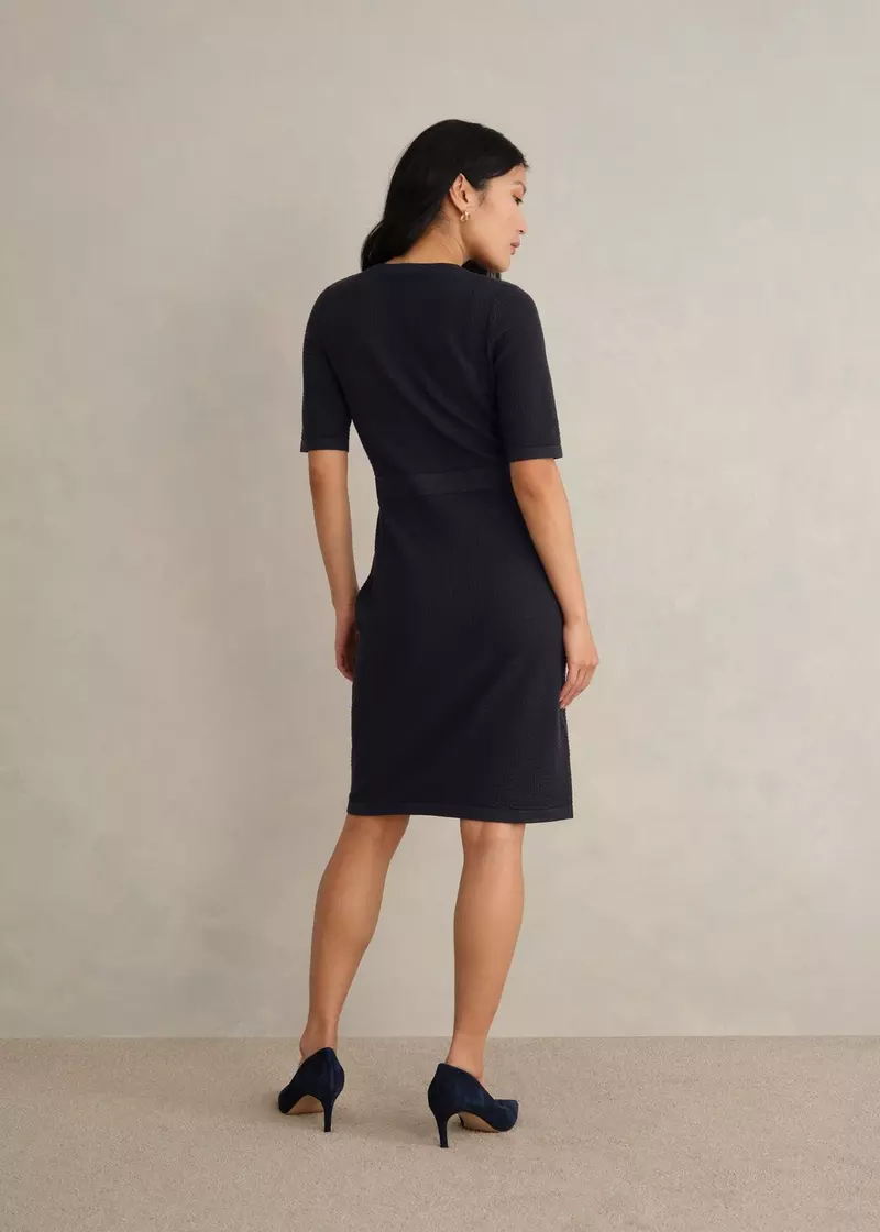 Petra Knitted Dress, Hobbs Navy, hi-res