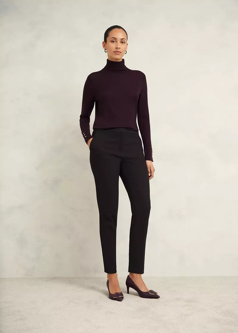 Mia Slim Trousers, Black, hi-res