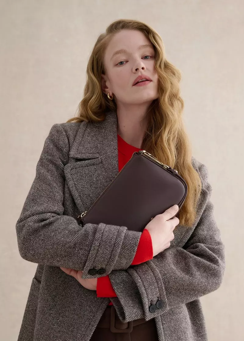 Briella Leather Bag, Chocolate Brown, hi-res