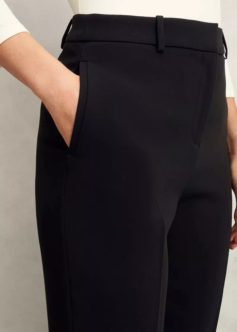 Petite Rae Straight Trousers, Black, hi-res