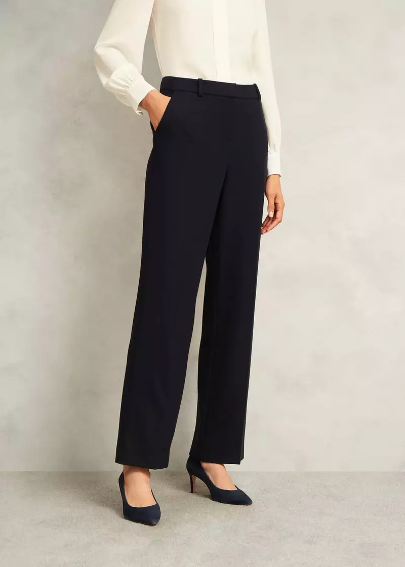 Ivy Straight Trousers, Navy, hi-res