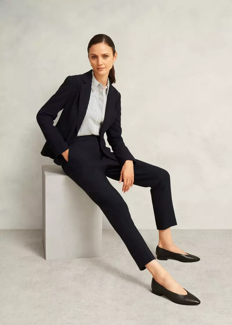 Petite Ivy Slim Trousers, Navy, hi-res