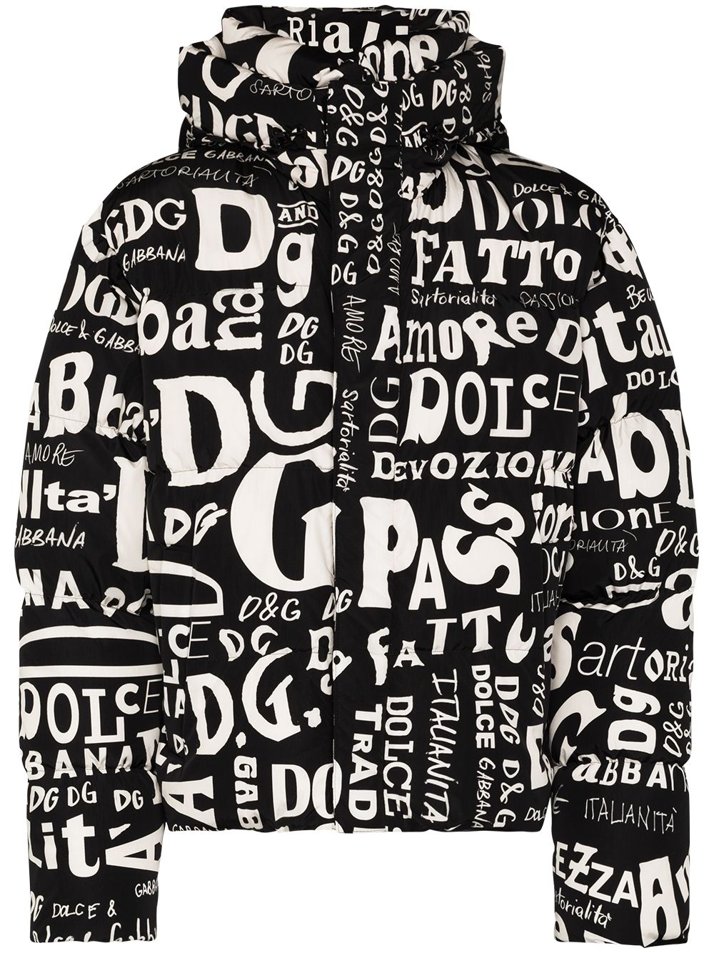 Dolce & Gabbana slogan print padded jacket