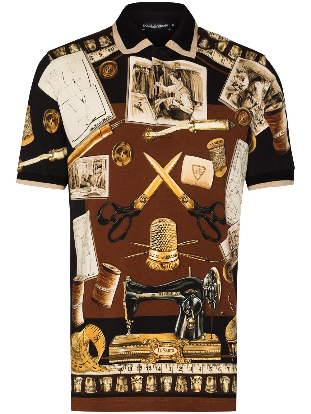 Dolce & Gabbana tailor-print polo shirt